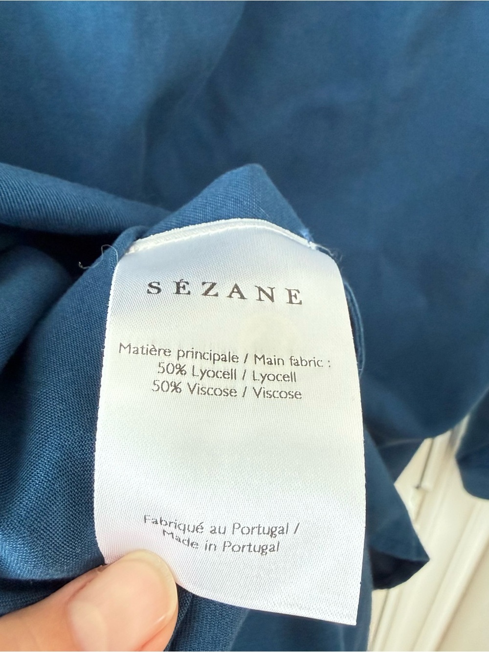 Sezane Davina Indigo Blue Parisian Button-Down Collared Shirt 38/6/Medium - Picture 6 of 8